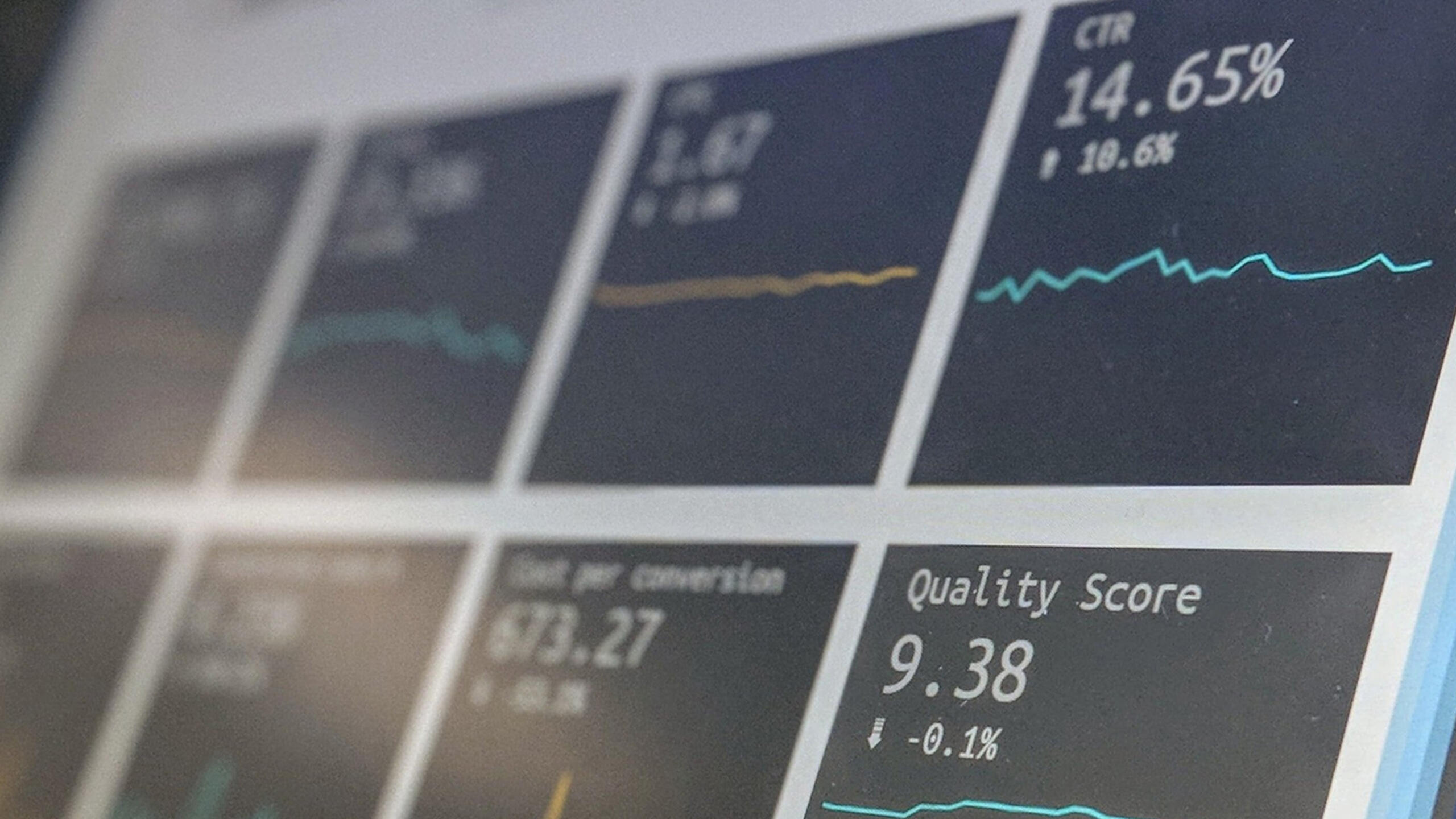 Close up of computer screen showing data on a software.